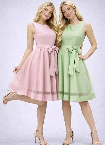 stvari za devojke: Elegantna A-linija haljina bez rukava, dužine do kolena, sa satenskom — 5