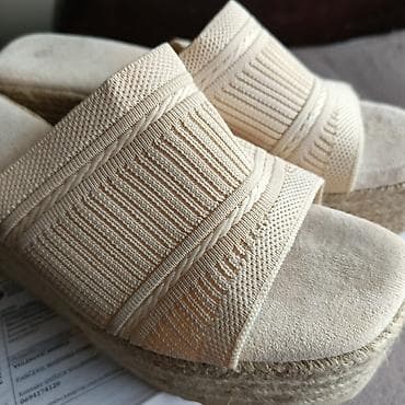 altramarea shoes italy: Ženske platforme/klompe – bež - Model: otvorene platforme sa širokom — 3