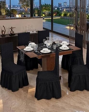 suvo cvece za vazu: Navlake rastegljive za trpezarijske stolice sa karnerima. Kompleti — 3