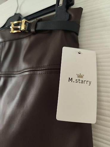 šorc suknja: Mini suknja od eko kože – M.starry NOVO - Model: mini/kratka suknja — 2