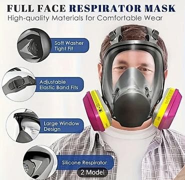 Mašine za čišćenje i održavanje: ✅ Zaštitna maska za celo lice 60923 + filteri Nova profesionalna — 3