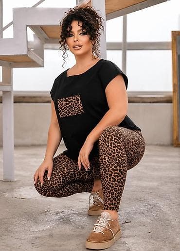 06. ZA PUNIJE DAME 🖤🐆 ✨ Atraktivan komplet sa animal printom 📏 na lalafo.rs 06. ZA PUNIJE DAME 🖤🐆 ✨ Atraktivan komplet sa animal printom 📏