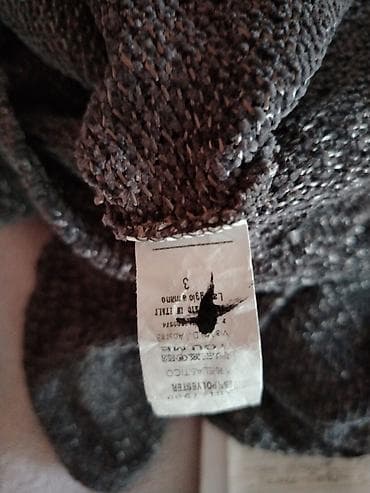 farmerke i sako: Ženska pletena bluza/sveter - Boja: tamnosiva melirana - Materijal — 5