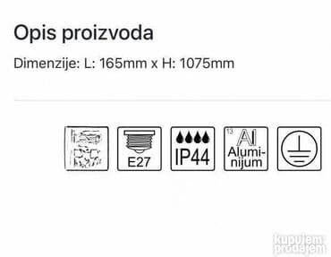led lampe za dvoriste: Šifra: 617724 Brend: MITEA Lighting Artikal: Stubna lampa Tip grla — 2