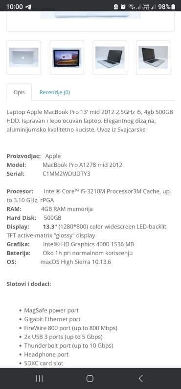 Apple: Laptop notebuk iphon top stanje sve radi sa orginalnim punjacem — 5