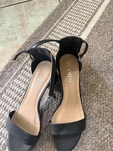 kozne elegantne sandale: Ženske sandale AMISU – crne - Model: elegantne otvorene sandale sa — 4