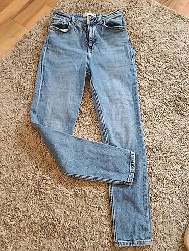 pamucne pantalone zenske: ZARA ženske farmerke – svetloplavi denim - Model: klasičan kroj sa — 7