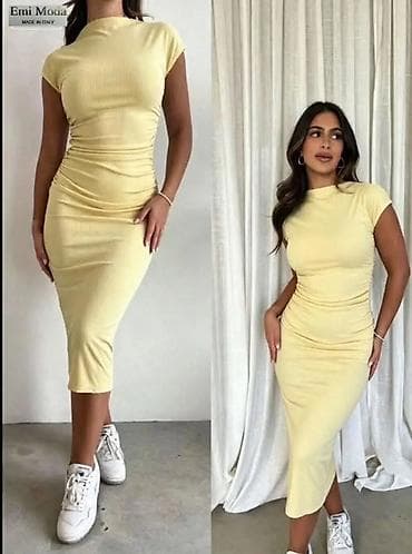 Dresses: Ribana midi haljina sa naborima – model 27807 - Kroj: uska silueta — 6