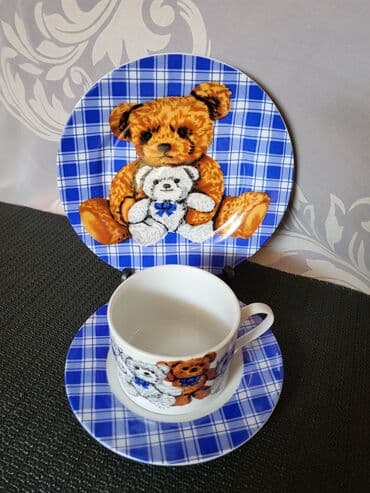 porcelanske solje za caj: Porcelanski nov,vintaz nemacki set za decu. Porcelanski trodelni — 2