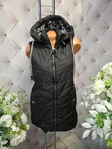 prova parfemi: Ženska prošivena prsluk-jakna sa kapuljačom - Duži kroj (ispod — 1