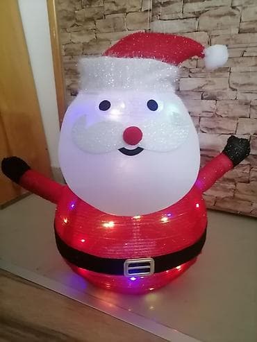 stocici za decu: LED novogodišnja dekoracija – Deda Mraz figura - Svetleća 3D figura — 6