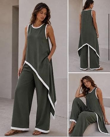 Kompleti: Zenski komplet bez rukava – asimetrična tunika i široke pantalone 2999 — 6