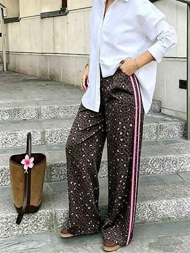 Pantalone: Pantalome široke pantalone sa animal printom. - Široke — 4