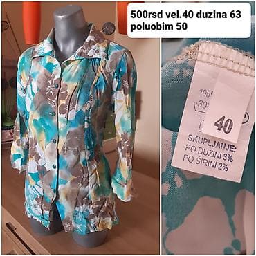 Ženska košulja/tunika na kopčanje - Veličina: 40 - Materijal: 100%