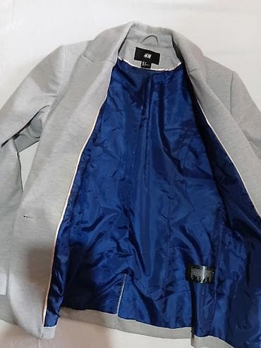 moderna odeća: H&M ženski blejzer, veličina s - Boja: svetlosiva spolja, postava — 2