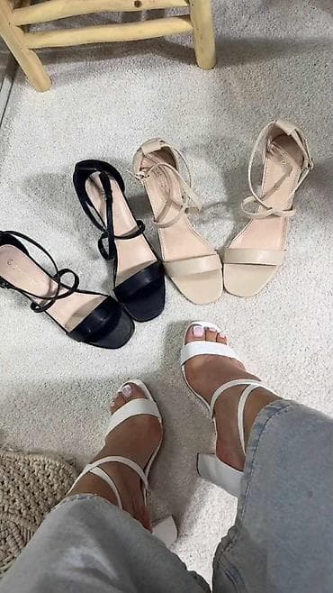 zenske stikle: Elegantne ženske sandale sa remenčićima i blok petom - Model — 1