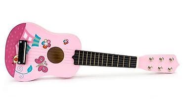 gitara: Drvena gitara za decu sa metalnim žicama – pink (ECO TOYS) Šifra: FO18 — 2