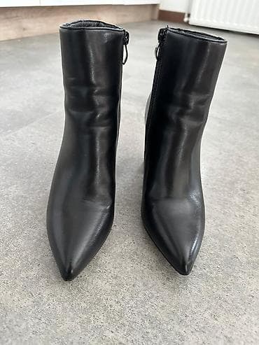 Oksfordice: Crne ženske gležnjače sa štiklom - Materijal: glatka ekološka koža - — 4