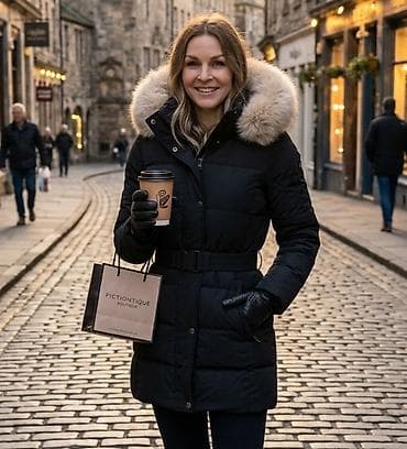 koferi sa šminkom: Ženska zimska parka jakna – crna - Topla, duga parka kroja do iznad — 1