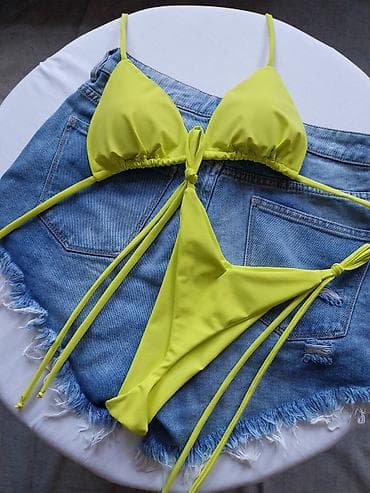 passage odeca: Neon žuti dvodelni bikini set - Gornji deo: trouglasti kupaći — 2