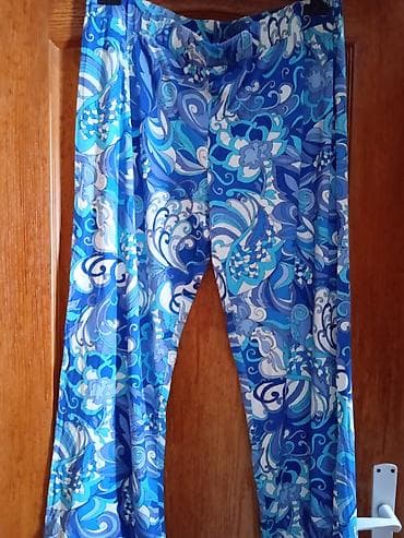 pantalone s: Ženske široke pantalone sa živopisnim printom - Model: lagane, ravne — 1