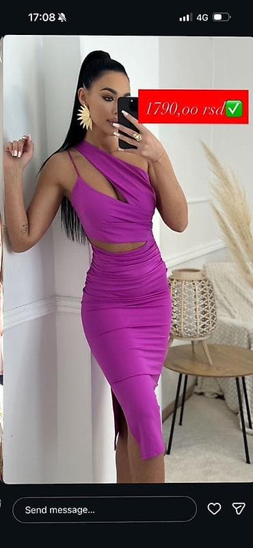 Elegantne haljine – 2 modela 1) Fuksija midi haljina - Boja na lalafo.rs Elegantne haljine – 2 modela 1) Fuksija midi haljina - Boja