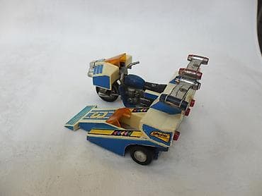 sat sa kuglicama: Gorenger motor sa prikolicom,10 cm, Japan, vintage — 3