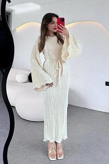 sandro ferrone haljine: Plisirana maxi haljina sa zvonastim rukavima - Elegantna duga haljina — 4