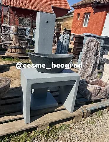 Baštenska česma sa lavabo-kadom od veštačkog kamena - Materijal