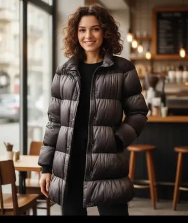 Ženska zimska jakna – puf model do sredine butina - Boja