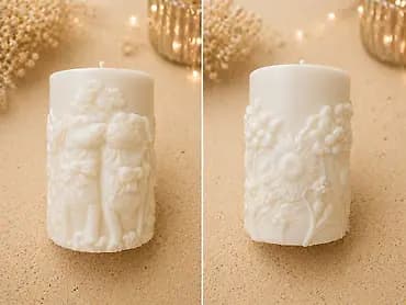 Dekorativna sveća sa reljefnim motivima - Materijal: visokokvalitetni