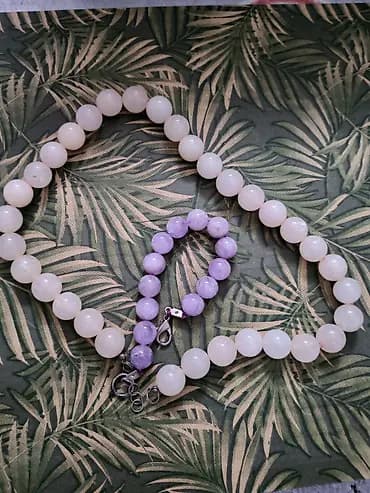 Set nakita od prirodnih perli - Ogrlica od glatkih okruglih perli