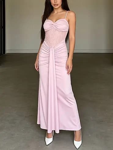 🔥Elegantna maxi haljina sa čipkastim korzetom i naborima
✅2700 din