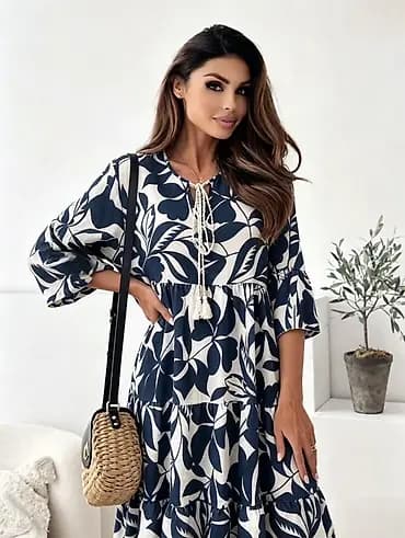 ✅Boho midi haljina sa printom i resicama
✅2000 din