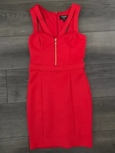 Guess XS (EU 34), bоја - Crvena, Koktel, klub, Na bretele