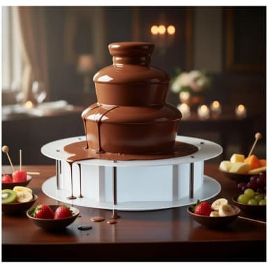 Set čokoladnih fontana sa svetlećim stolom – nivoa, kapacitet do x kg