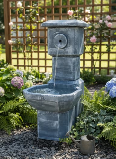 Dekorativna baštenska česma/umivaonik od veštačkog kamena (betonski