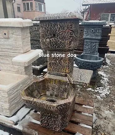 Baštenska česma od veštačkog kamena (beton/teraco izgled) - Rustični