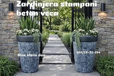Žardinjera od štampanog betona – veći model - Materijal: štampani