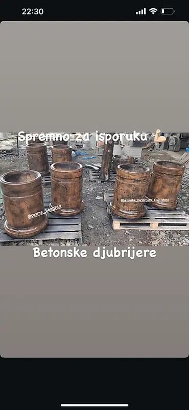 Betonske đubrijere – spremno za isporuku. Opis: - Masivne betonske