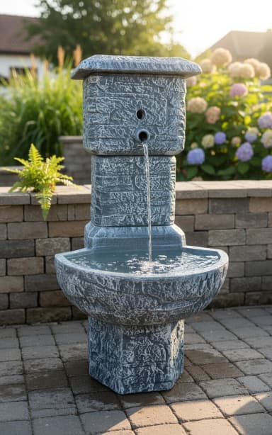 Dekorativna baštenska fontana/korito sa zidnim naslonom - Materijal