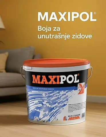 MAXIPOL – Boja za unutrašnje zidove - Namena: Disperziona boja za