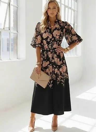 ❤️Elegantna midi haljina sa cvetnim printom i remenom
S M L