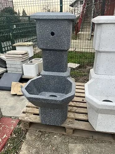 Baštenska česma – monoblok od betona (teraco izgled) - Materijal