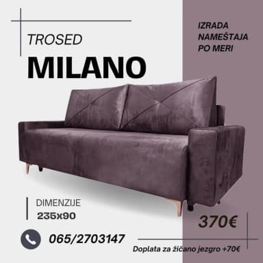 Trosed MILANO - Moderan, elegantan trosed sa ravnim naslonima i