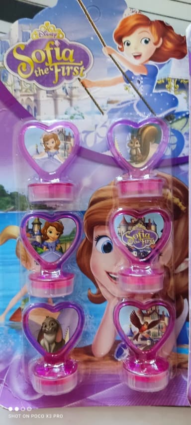 Princeza sofija pečati za decu u pakovanju su 6 komada prikazana na