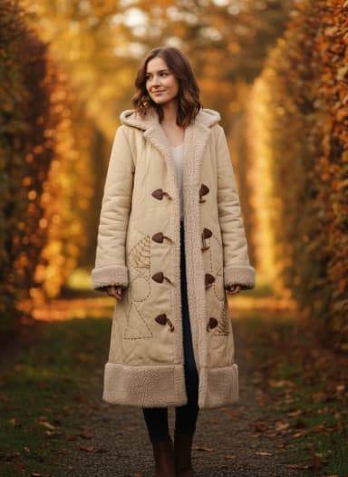XL, With lining, Faux fur, color - Beige