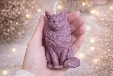 Ručna sveća u obliku mačke - Dekorativna sveća detaljno modelovana