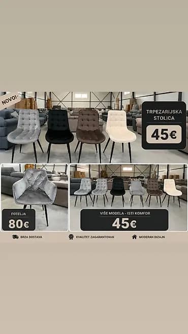 Trpezarijske stolice – više modela, isti komfor - Cena: 45€ (po
