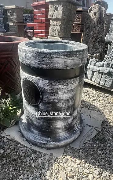 Dekorativna betonska žardinjera – bure - Materijal: armirani beton